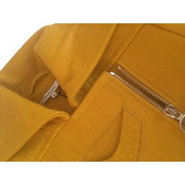 Carven-Leather Jacket-Yellow
