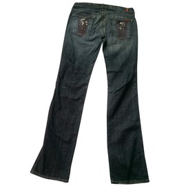 7 For All Mankind-Jeans-Bleu