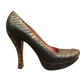 Alaïa Python Pumps Gold Golden