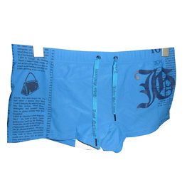 John Galliano-John galliano men's blue swim trunks boxer-Blue