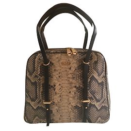 Bolsa Hugo Boss em couro bege estilo réptil Bege