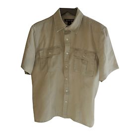 Michael Kors Herren Leinenhemd Beige