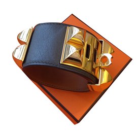 Hermès-COLLIER DE CHIEN HERMES ETAIN-Dark grey
