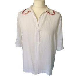 Sandro camicetta a maniche corte Bianco Rosso