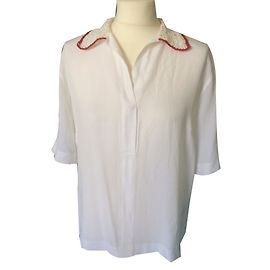 Sandro short-sleeved blouse White Red