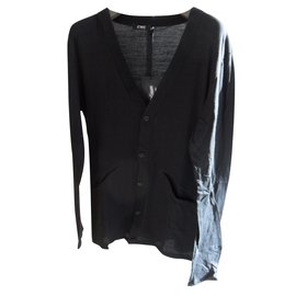 Costume National-C'n'c costume national men's light jersey cardigan size l-Black