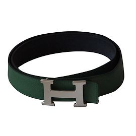 Fivela de cinto soberba H metal palladié de prata assinado Hermès Verde