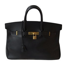 Hermès-Superbe sac Birkin 35 cm Hermès cuir vache Ardennes-Noir