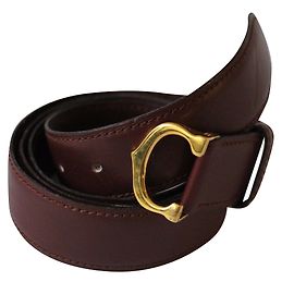 Cartier Gürtel aus Burgunder Kalbsleder Bordeaux