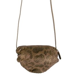 Autre Marque-Carlos Falchi Python Crossbody Bag-Marrom,Bronze