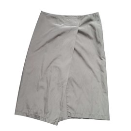 Falda Tara Jarmon Gris Claro de Algodón Gris