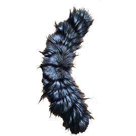Gola de pele de raposa Marina Rinaldi Preto Cinzento Branco Preto Branco Cinza