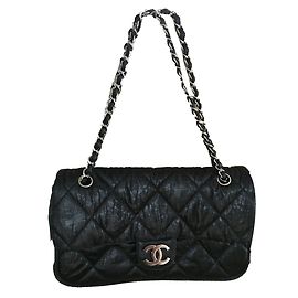 Borsa a mano Chanel Timeless in pelle nera Nero