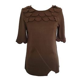 Top Maje Marrón de Jersey de Viscosa Castaño