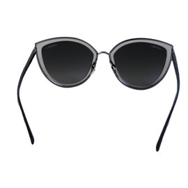 Chanel-Sommerkatzenaugen-Sonnenbrille-Silber