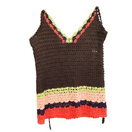 Top de crochê Tara Jarmon em algodão Multicor