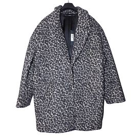 Ikks BG44155 Coat Black Beige Leopard print
