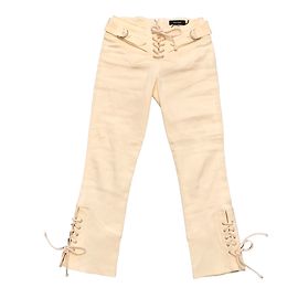 Isabel Marant Nubia Hose Eggshell Baumwolle Leinen Aus weiß