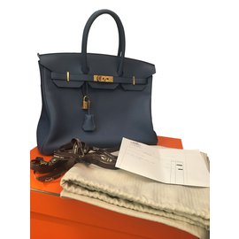 Hermès-Birkin 35-Azul