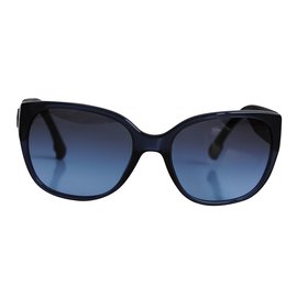 Chanel-Tweed Chanel sunglasses-Navy blue