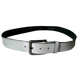Balmain White Leather Belt White