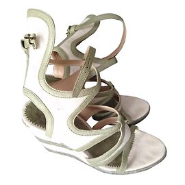 Balenciaga Spartans Sandals Beige Khaki Leather Beige Khaki