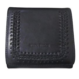 Nina Ricci Black Leather Wallet Card Holder Black