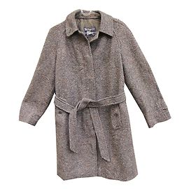 Burberry Grey Shetland Tweed Coat Grey