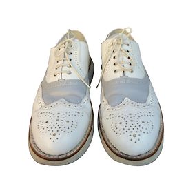 Comme Des Garcons Heschung X Richelieu Lederschuhe Weiß Weiß