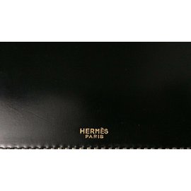 Hermès-Agenda caja caja cuero-Negro