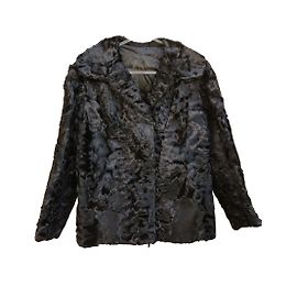 Autre Marque Schwarze Astrakanjacke Schwarz