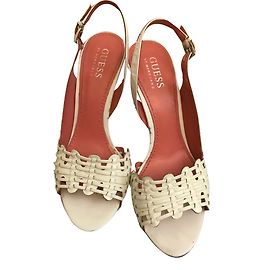 Guess Marciano White Leather Sandals 36 White