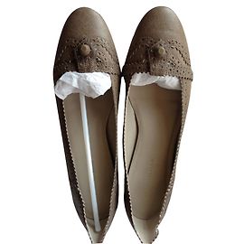 Balenciaga Leather Ballet Flats Grey Grey
