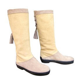 Tod's-Boots-Beige,Grey