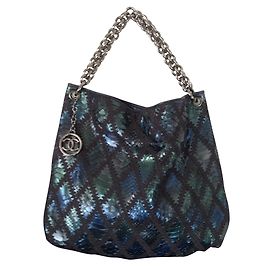 Borsa Chanel Tote in Pitone Blu Blu