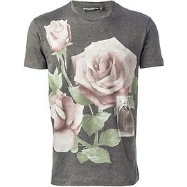Dolce & Gabbana Rose print tee Dark grey
