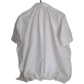 Hermès-Blusa estilo poncho Hermes fendas nos lados-Branco