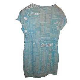 John Galliano-Top de estiramento de John Galliano feminino novo-Azul
