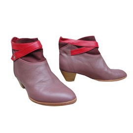 Autre Marque-Jacques & Demeter Ankle Boots-Hellbraun