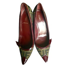 Fendi Patent Leather Heels Dark Red Dark red