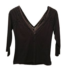 Top Dolce & Gabbana de algodão e renda preta XS Preto