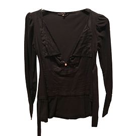 Top Elisabetta Franchi Celyn B. de algodão e renda preta Preto