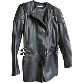 Givenchy-short leather  jumpsuit-Black