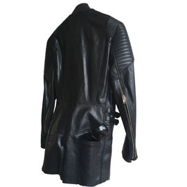 Givenchy-short leather  jumpsuit-Black