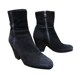 Bottines Prada en Velours Noir Noir