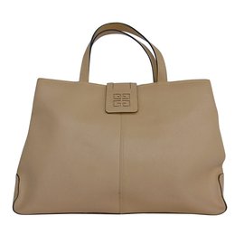 Givenchy-Givenchy  Leather Tote Hand Bag-Beige