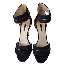 Escarpins Elie Saab en cuir noir et doré irisé Noir Doré