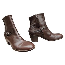 Robert Clergerie Leather Ankle Boots Brown Brown