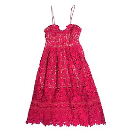 Azalea-Spitzenkleid von Self Portrait Rot