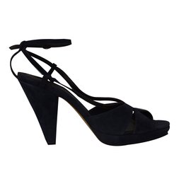 Weekend Max Mara Blue Suede Sandals Blue
